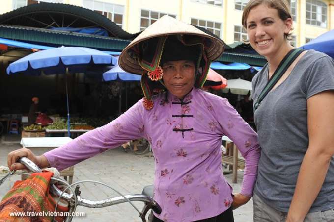 A foreign tourist with a local woman