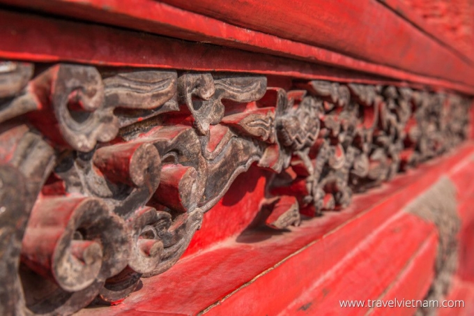 Detailed wooden decoration in Temple of Literature