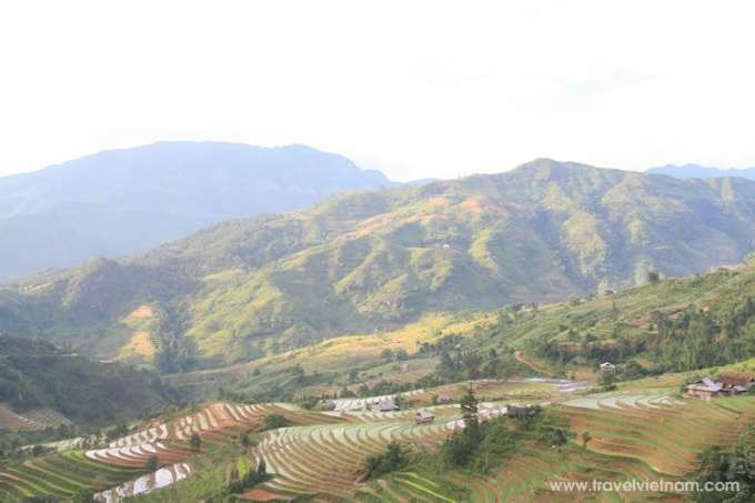Panoramic view of terrace field in Ha Giang 
