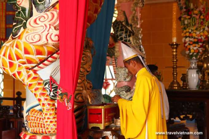 A priest in Cao Dai Temple