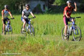 Cycling along countryside roads