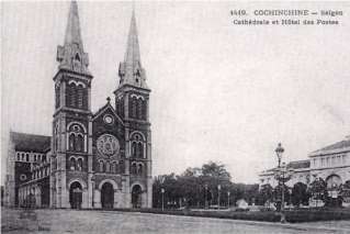 Notre dame cathedral Saigon in the past