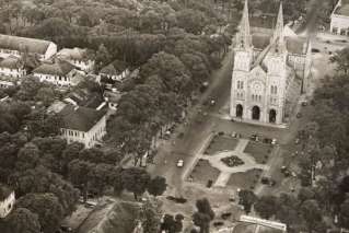 Notre dame cathedral Saigon from above