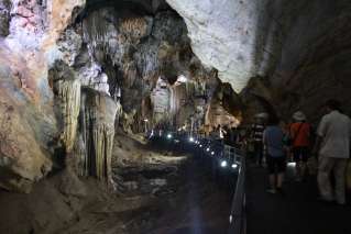 Tourists visiting Paradise Cave