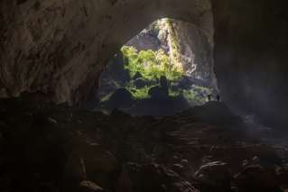 Tiny people inside the world's largest cave