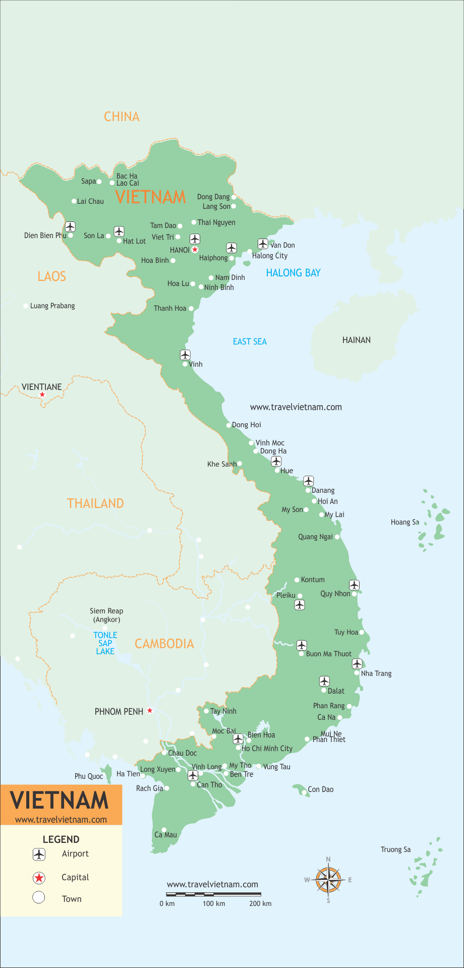 central vietnam travel map