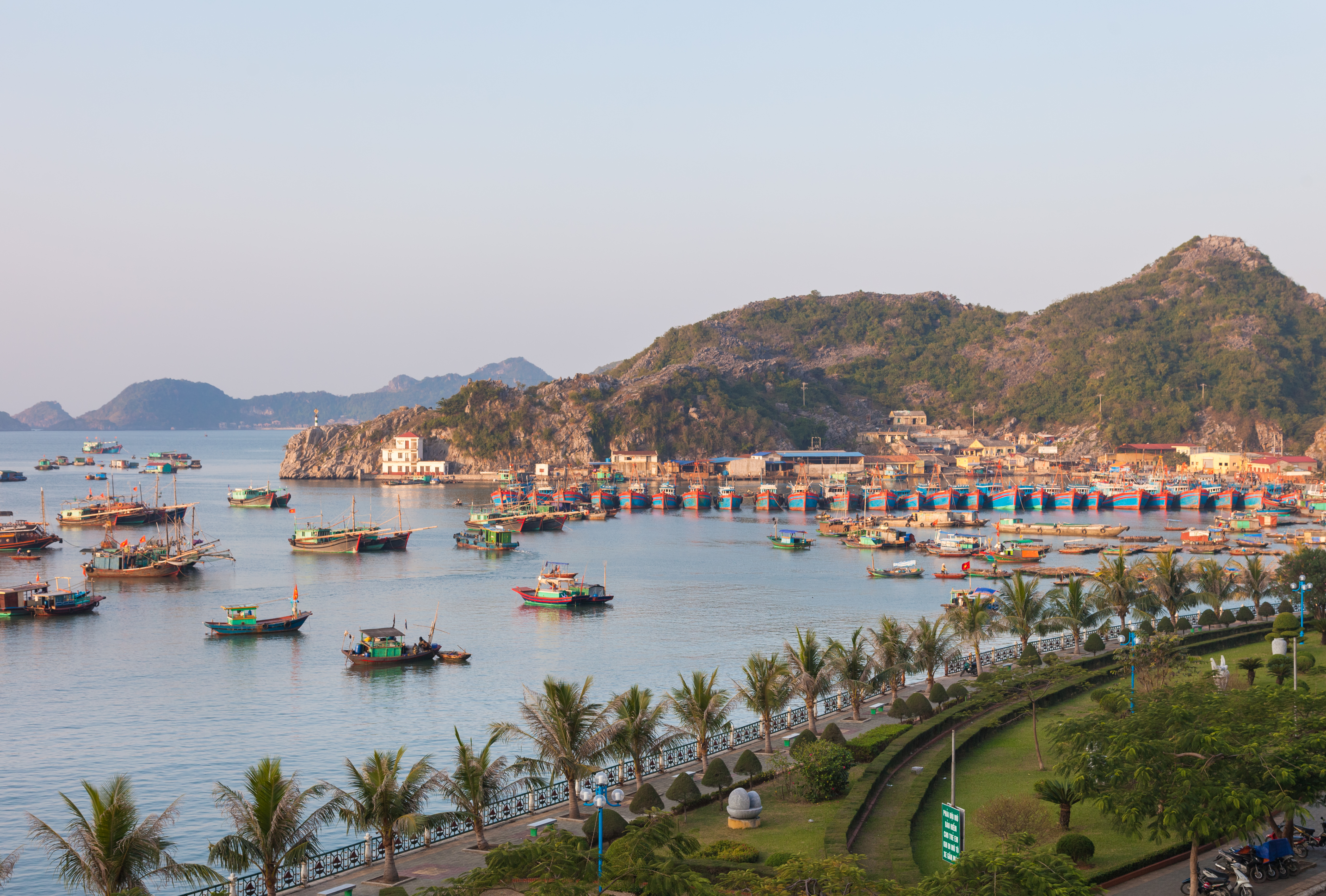 A view of Cat Ba Island in Ha Long Bay