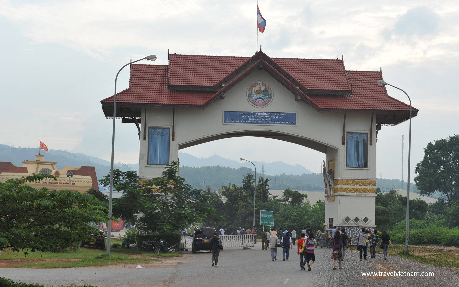 Immigration at Lao Bao border gate Laos to Vietnam