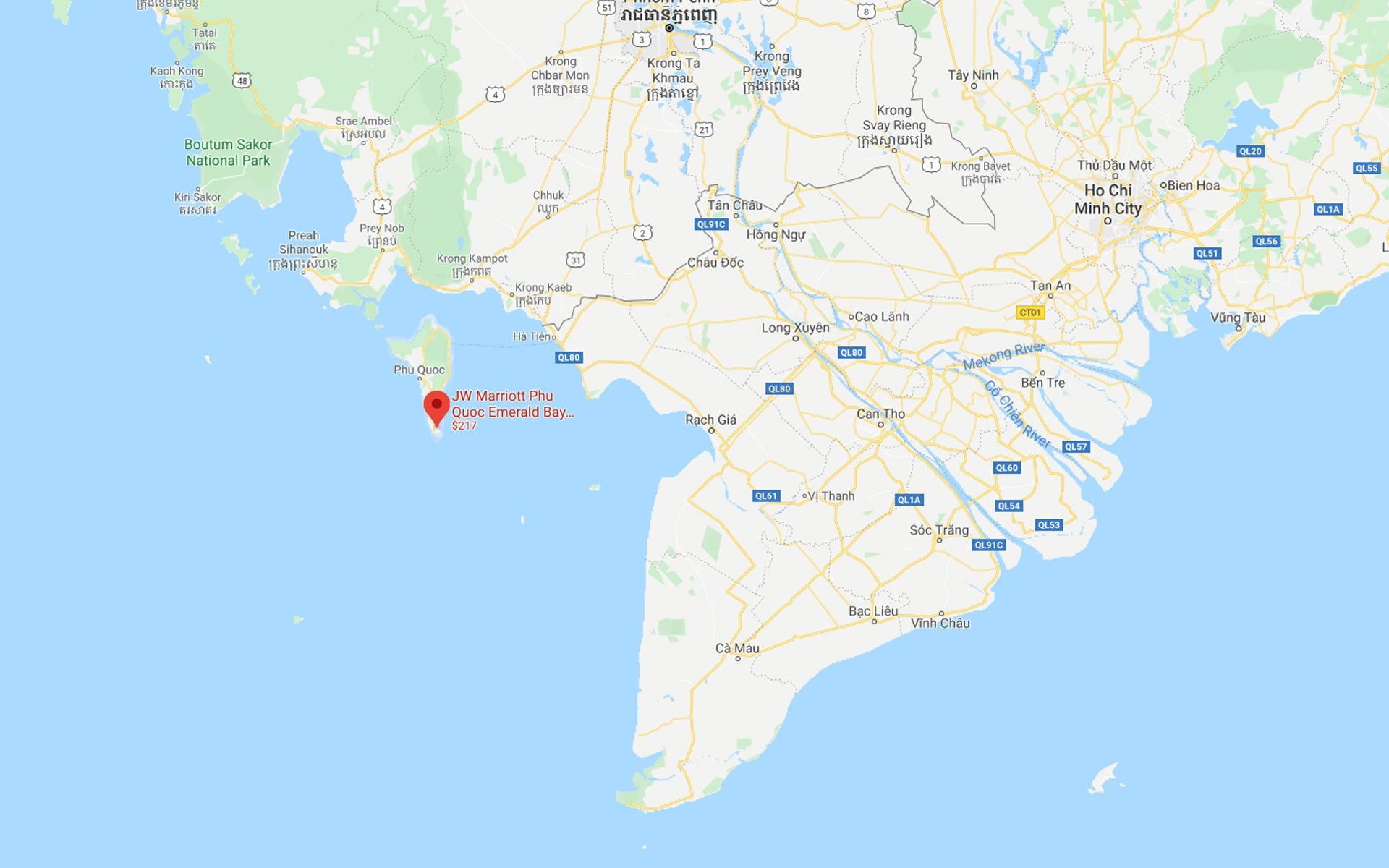 Map of JW Marriott Phu Quoc Emerald Bay