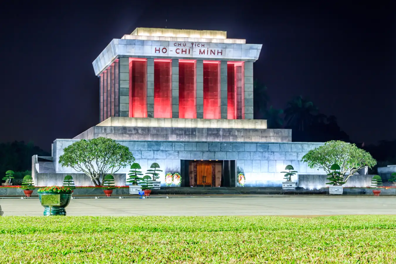 A majestic view of the Ho Chi Minh Mausoleum, a symbol of Vietnam's rich history and tribute to Ho Chi Minh's legacy.