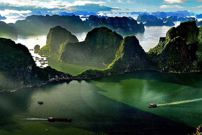 Aerial view of Halong Bay, Vietnam.