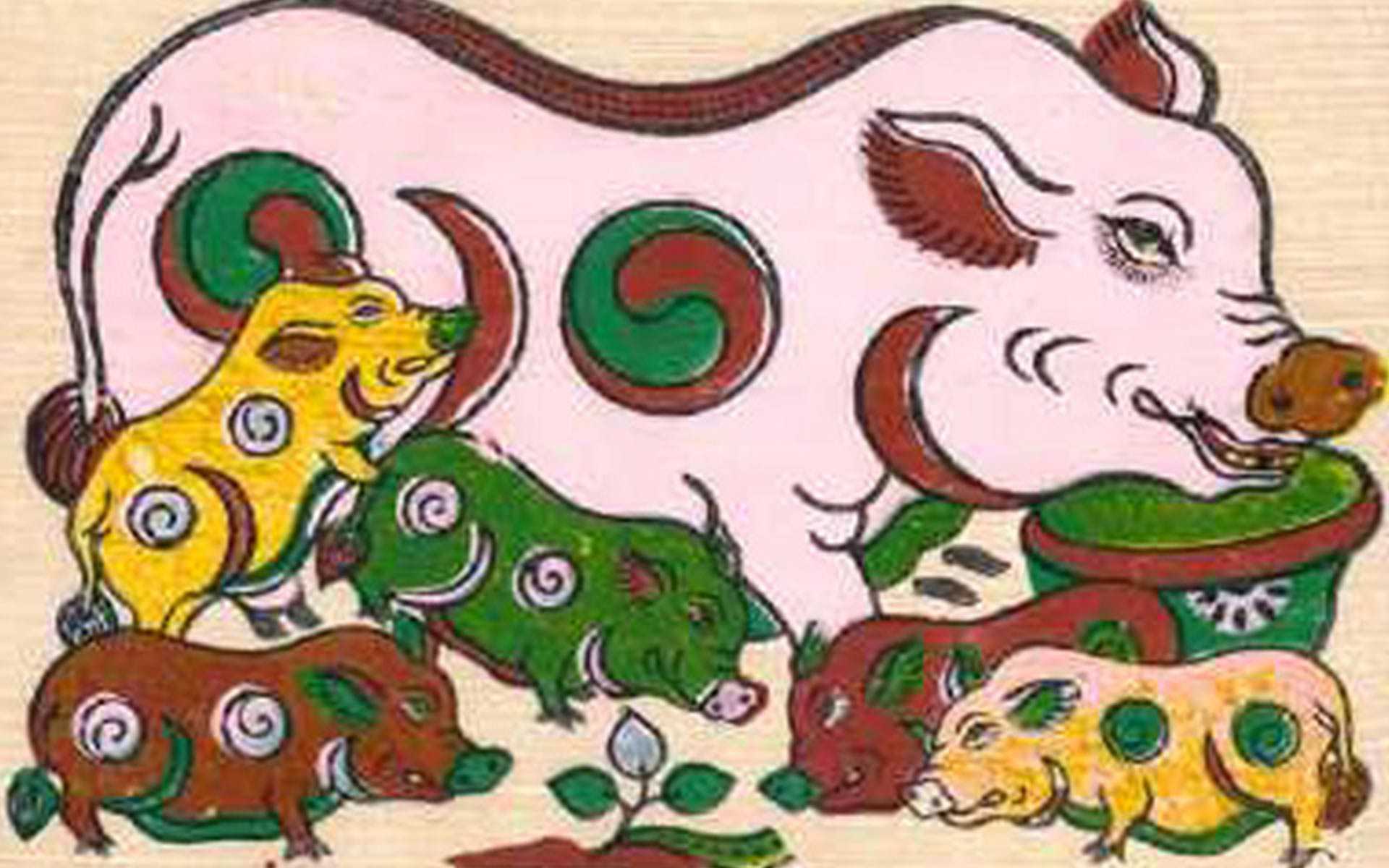 Dong Ho Folk Woodcut Painting 11